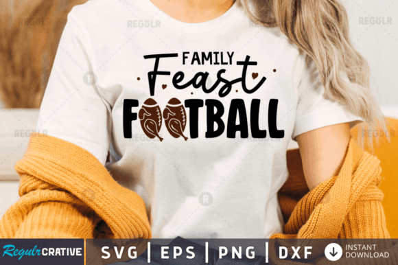 FREE Family Feast Football Svg Design: Graphics for T-Shirt Designs