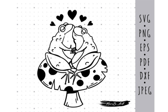 Funny Frogs Couple in Love SVG PNG Graphics Review