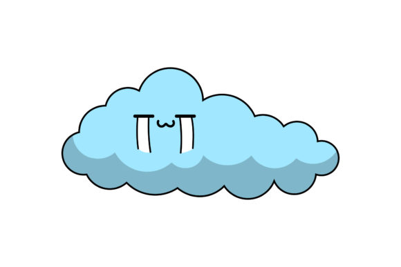 Funny Kawaii Clouds Sky Trendy Graphics and Illustrations