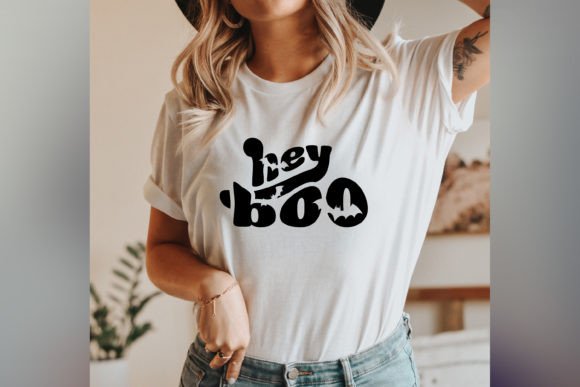 Hey Boo Svg Funny Halloween Shirt Pod Graphics and T-Shirt Designs