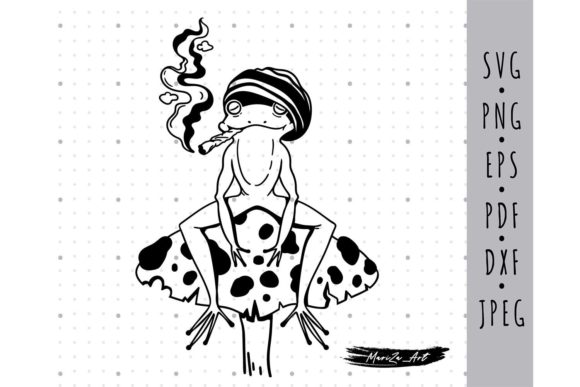 Hippie Frog and Weed SVG PNG Files: Graphics for Editorial Design