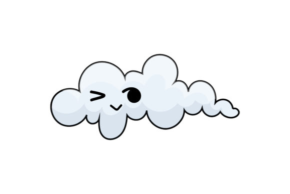 Kawaii Cloud Sky Funny Blue Graphics and Illustrations Review