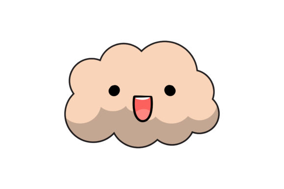 Kawaii Funny Cloud Baby Blue: Graphics and Illustrations for Local Brands