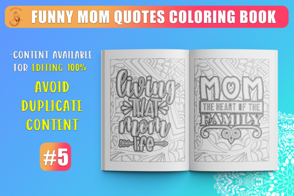 Mother s Day Coloring Book with Quotes Graphics Kdp Interiors